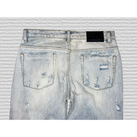 One Teaspoon Awesome Baggies Jeans Free Love Light Wash Size 27 - Picture 9 of 12